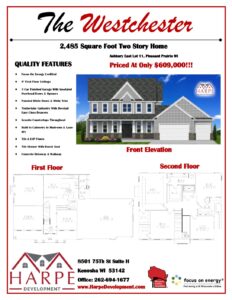 The Westchester For Sale Flyer Pleasant Prairie Home Builder