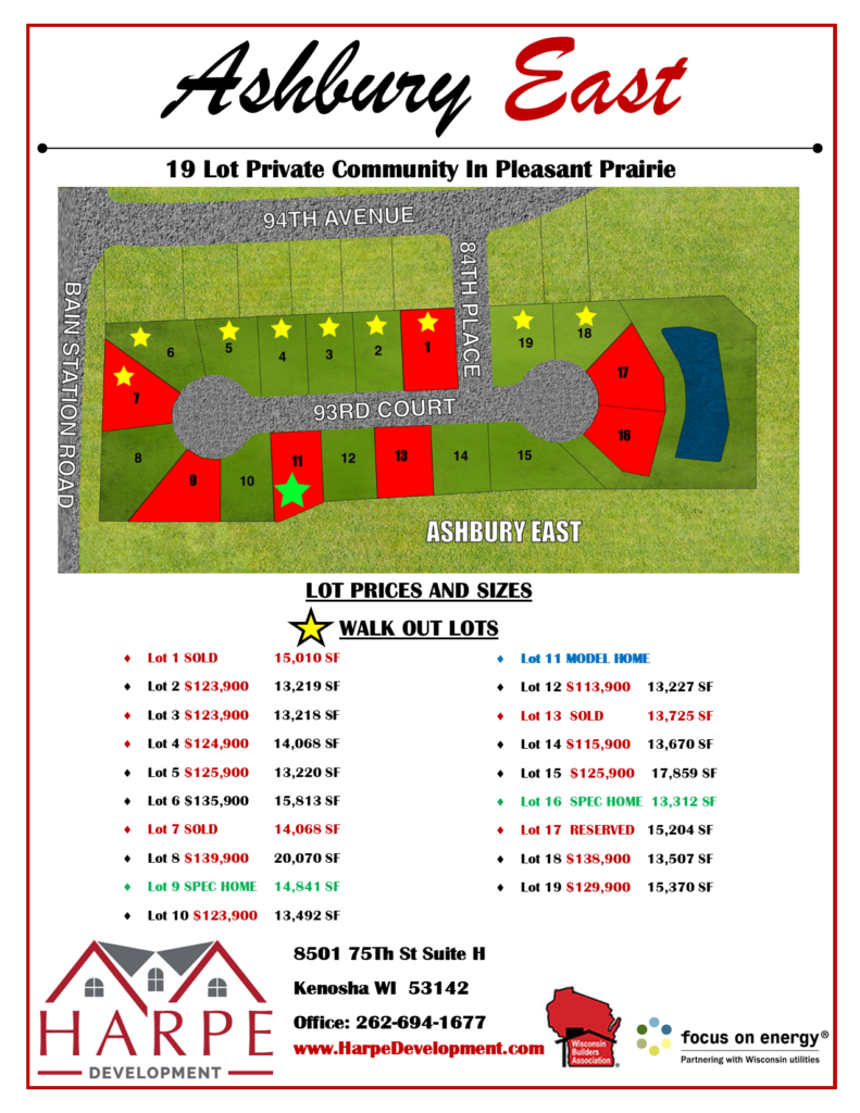 Ashbury East, New Community In Pleasant Prairie Wisconsin Harpe