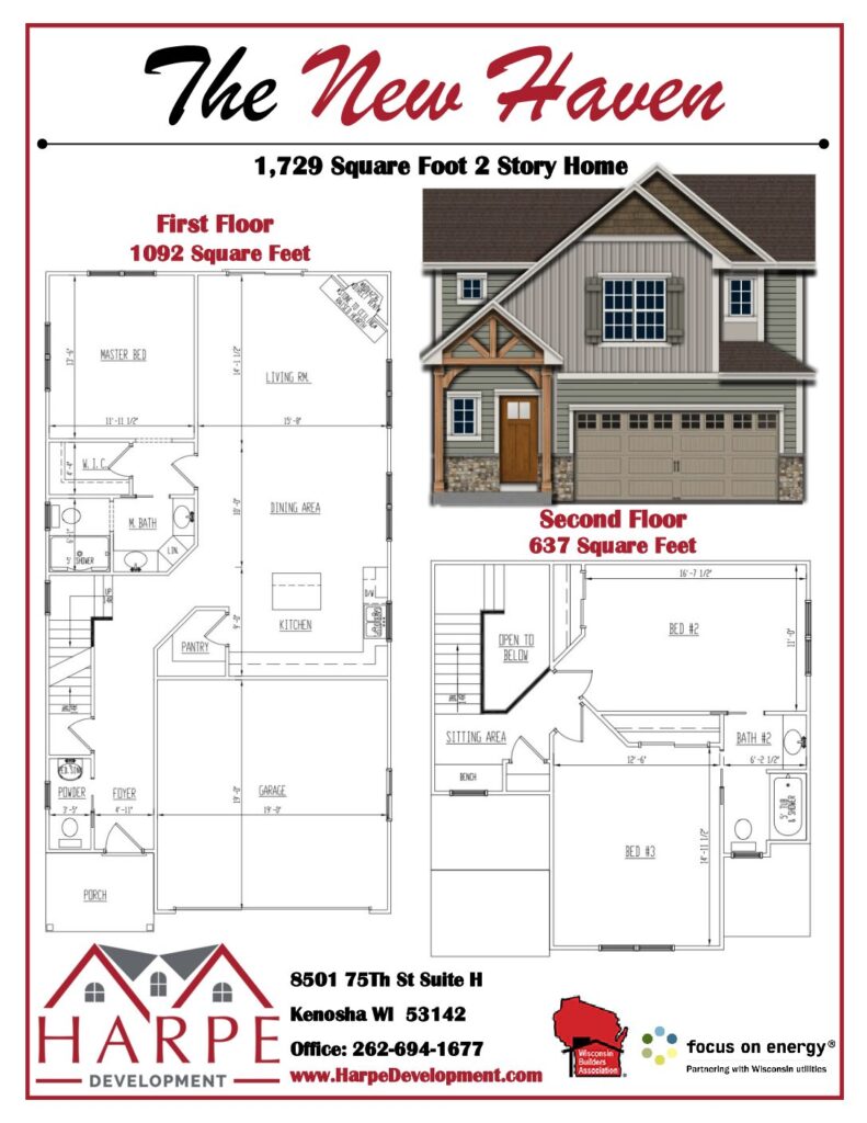 The New Haven, 1729 square-foot two-story home